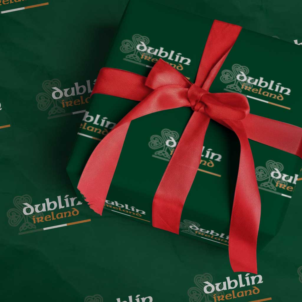 Dublin Ireland Wrapping Paper Roll Irish City Souvenir St Patricks Day Celtic Shamrock