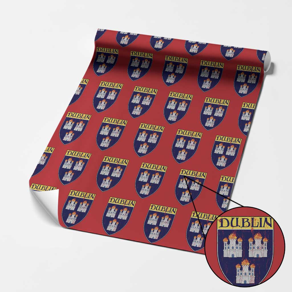 Dublin Ireland Wrapping Paper Roll The Coat of Arms of Dublin Three Burning Castles