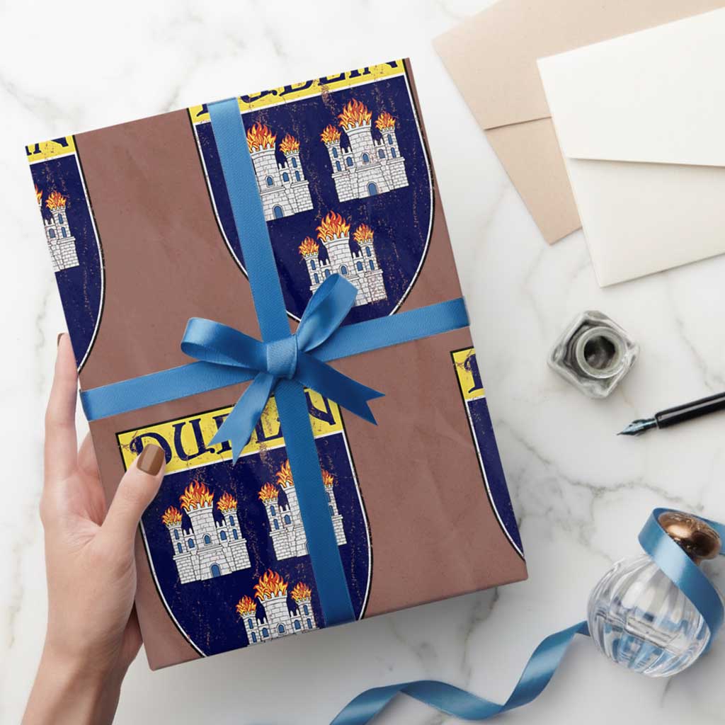 Dublin Ireland Wrapping Paper Roll The Coat of Arms of Dublin Three Burning Castles