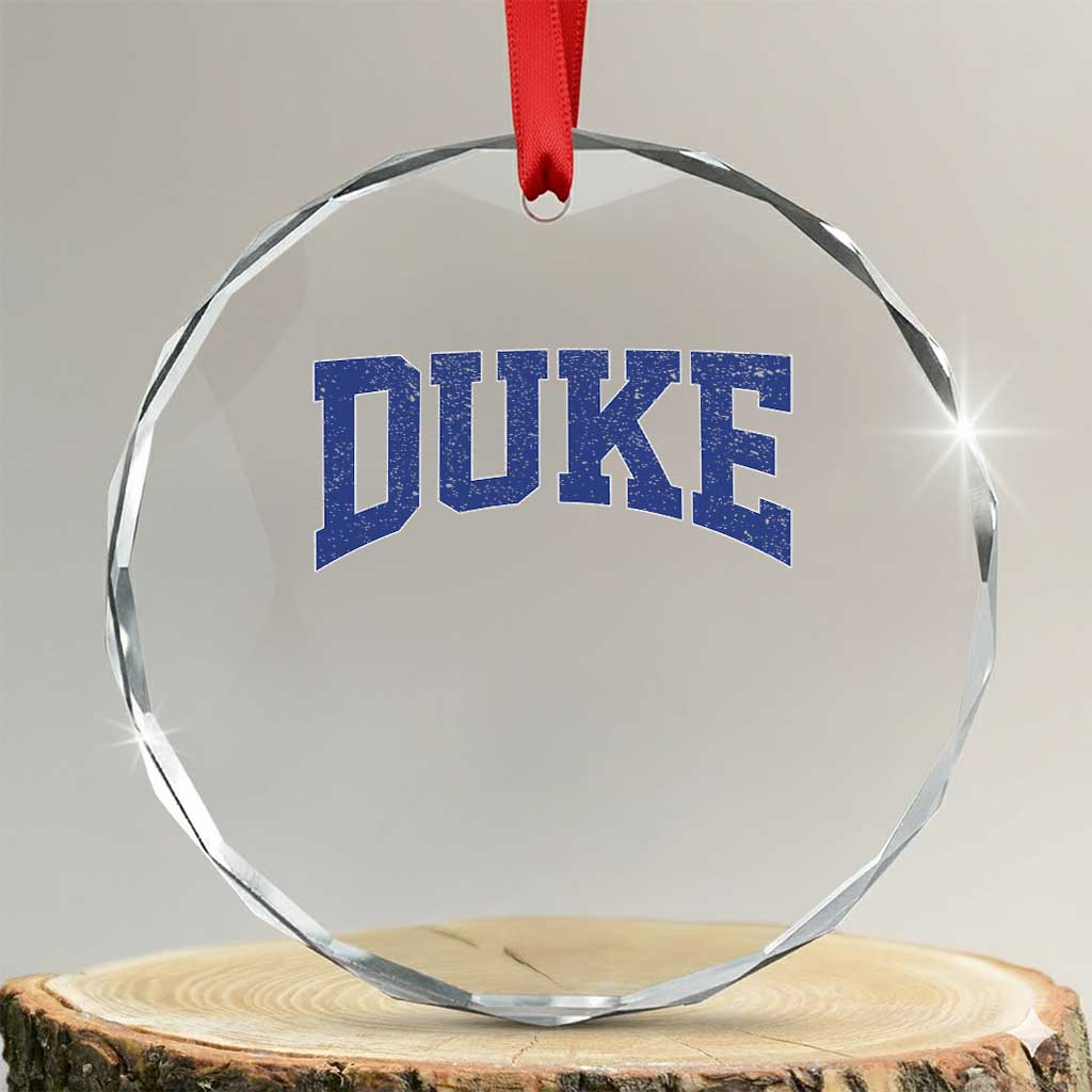 Duke Bold Script Name Sports Fans Crystal Glass Ornament
