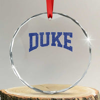 Duke Bold Script Name Sports Fans Crystal Glass Ornament