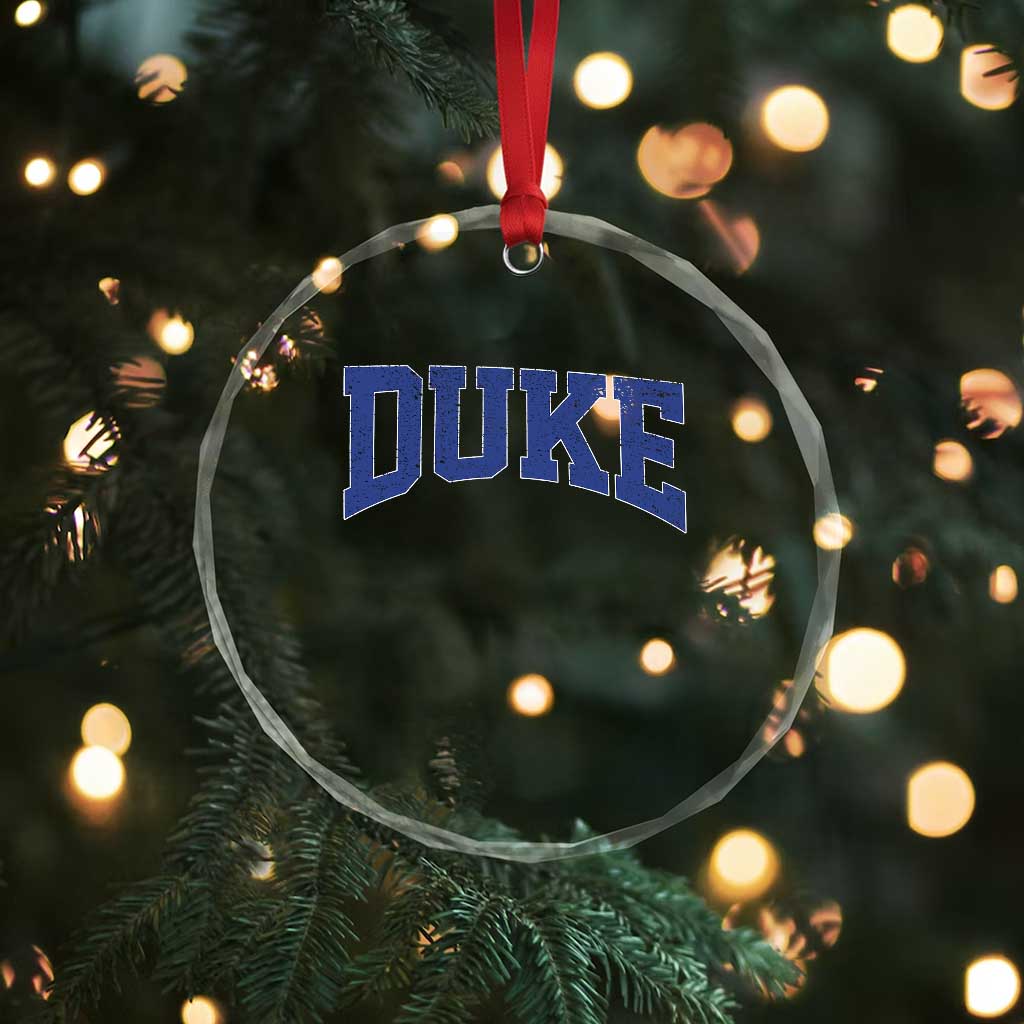 Duke Bold Script Name Sports Fans Crystal Glass Ornament