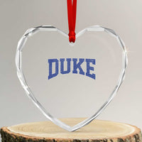 Duke Bold Script Name Sports Fans Heart Crystal Glass Ornament