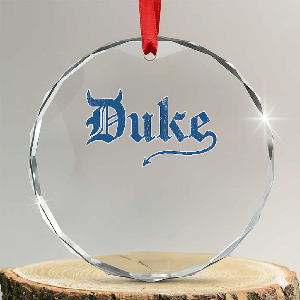 Duke Gothic Throwback Crystal Glass Ornament Game Day for Sports Fan