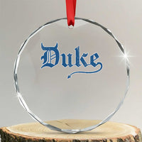 Duke Gothic Throwback Crystal Glass Ornament Game Day for Sports Fan