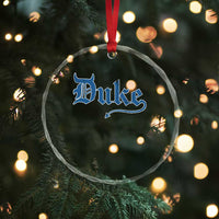 Duke Gothic Throwback Crystal Glass Ornament Game Day for Sports Fan