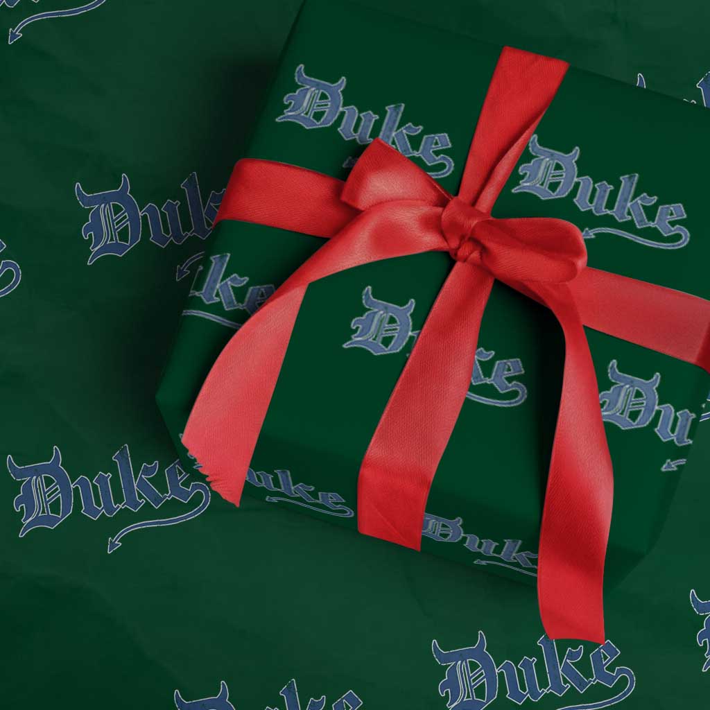 Duke Gothic Throwback Wrapping Paper Roll Game Day for Sports Fan