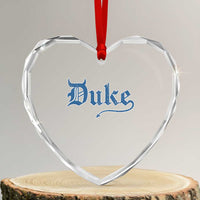 Duke Gothic Throwback Heart Crystal Glass Ornament Game Day for Sports Fan