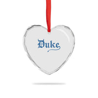 Duke Gothic Throwback Heart Crystal Glass Ornament Game Day for Sports Fan