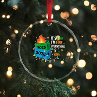 Dumpster Fire Christmas Crystal Glass Ornament Funny It's Fine I'm Fine Everything Is Fine - Wonder Print Shop