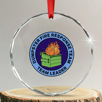 Dumpster Fire Response Team Leader Badge Crystal Glass Ornament Funny Office Chaos Holiday Gag Gift - Wonder Print Shop