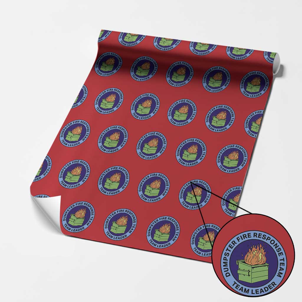 Dumpster Fire Response Team Leader Badge Wrapping Paper Roll Funny Office Chaos Holiday Gag Gift - Wonder Print Shop