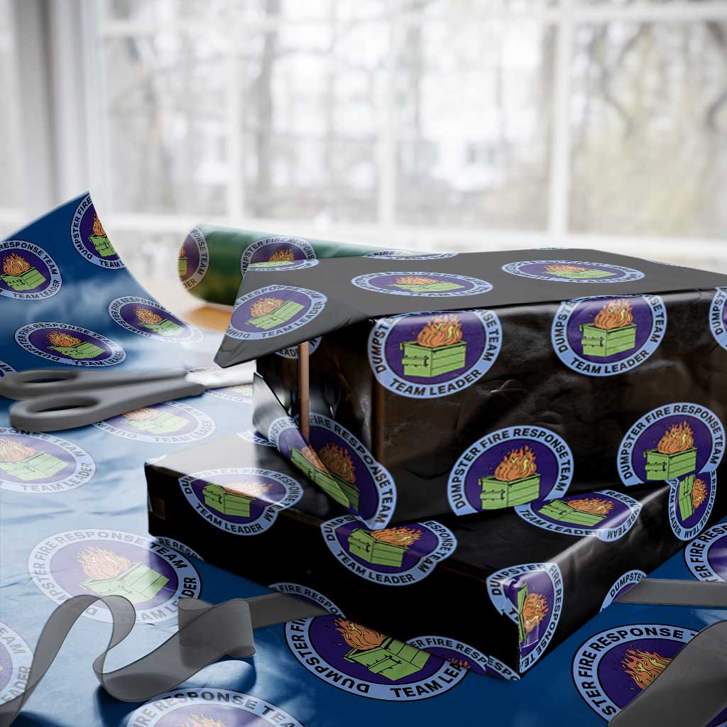 Dumpster Fire Response Team Leader Badge Wrapping Paper Roll Funny Office Chaos Holiday Gag Gift - Wonder Print Shop