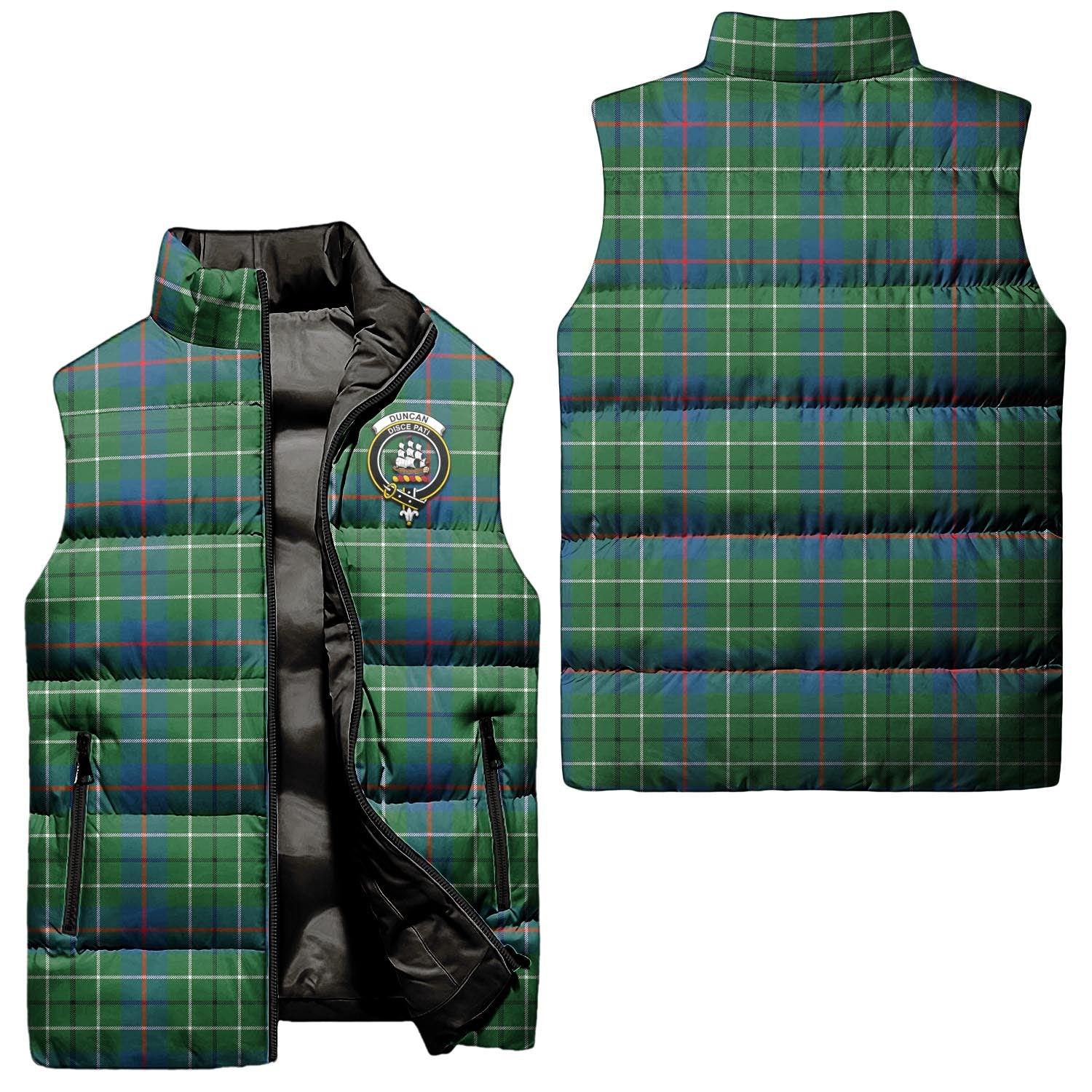 duncan-ancient-clan-puffer-vest-family-crest-plaid-sleeveless-down-jacket