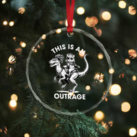 Dungeon Cat This Is An Outrage Crystal Glass Ornament Funny Princess Cat Riding Dinosaur - Wonder Print Shop