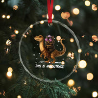 Dungeon Cat This Is An Outrage Crystal Glass Ornament Funny Princess Kitten Dinosaur - Wonder Print Shop