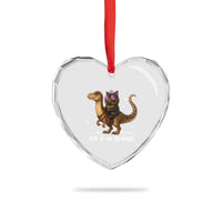 Dungeon Cat This Is An Outrage Heart Crystal Glass Ornament Funny Princess Kitten Dinosaur - Wonder Print Shop