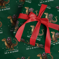 Dungeon Cat This Is An Outrage Wrapping Paper Roll Funny Princess Kitten Dinosaur - Wonder Print Shop