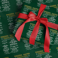 Dungeon Master Translator RPG Humor Wrapping Paper Roll Sarcastic Tabletop Roleplay Game Masters and Players - Wonder Print Shop
