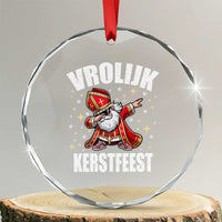 Dutch Christmas Crystal Glass Ornament Vrolijk Kerstfeest Dabiing Sinterklaas Santa - Wonder Print Shop