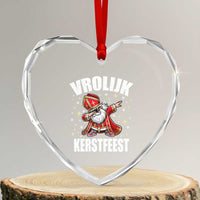 Dutch Christmas Heart Crystal Glass Ornament Vrolijk Kerstfeest Dabiing Sinterklaas Santa - Wonder Print Shop