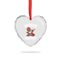 Dutch Christmas Heart Crystal Glass Ornament Vrolijk Kerstfeest Dabiing Sinterklaas Santa - Wonder Print Shop