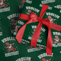 Dutch Christmas Wrapping Paper Roll Vrolijk Kerstfeest Dabiing Sinterklaas Santa - Wonder Print Shop