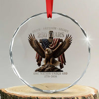 Eagle 250th Anniversary USA Crystal Glass Ornament 250 Years Faith Freedom Legacy One Nation Under God Flag