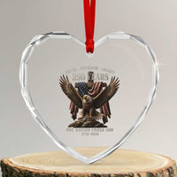 Eagle 250th Anniversary USA Heart Crystal Glass Ornament 250 Years Faith Freedom Legacy One Nation Under God Flag