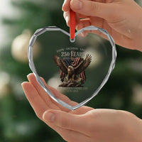 Eagle 250th Anniversary USA Heart Crystal Glass Ornament 250 Years Faith Freedom Legacy One Nation Under God Flag