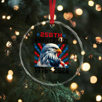 Eagle Flag America 250 Crystal Glass Ornament 1776-2026 250th Birthday - Wonder Print Shop