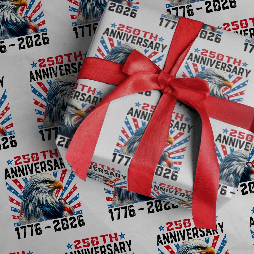 Eagle Flag America 250 Wrapping Paper Roll 1776-2026 250th Birthday - Wonder Print Shop