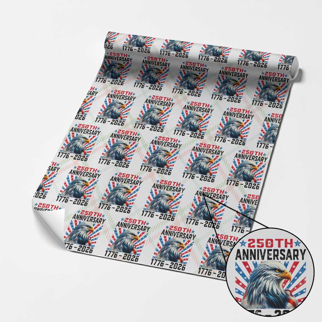 Eagle Flag America 250 Wrapping Paper Roll 1776-2026 250th Birthday - Wonder Print Shop