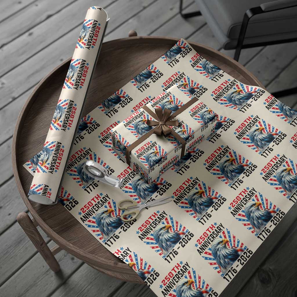 Eagle Flag America 250 Wrapping Paper Roll 1776-2026 250th Birthday - Wonder Print Shop