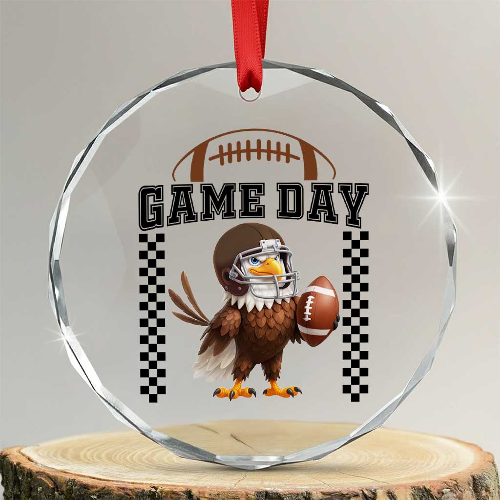 Eagle Football Crystal Glass Ornament Game Day Humor Gift - Wonder Print Shop
