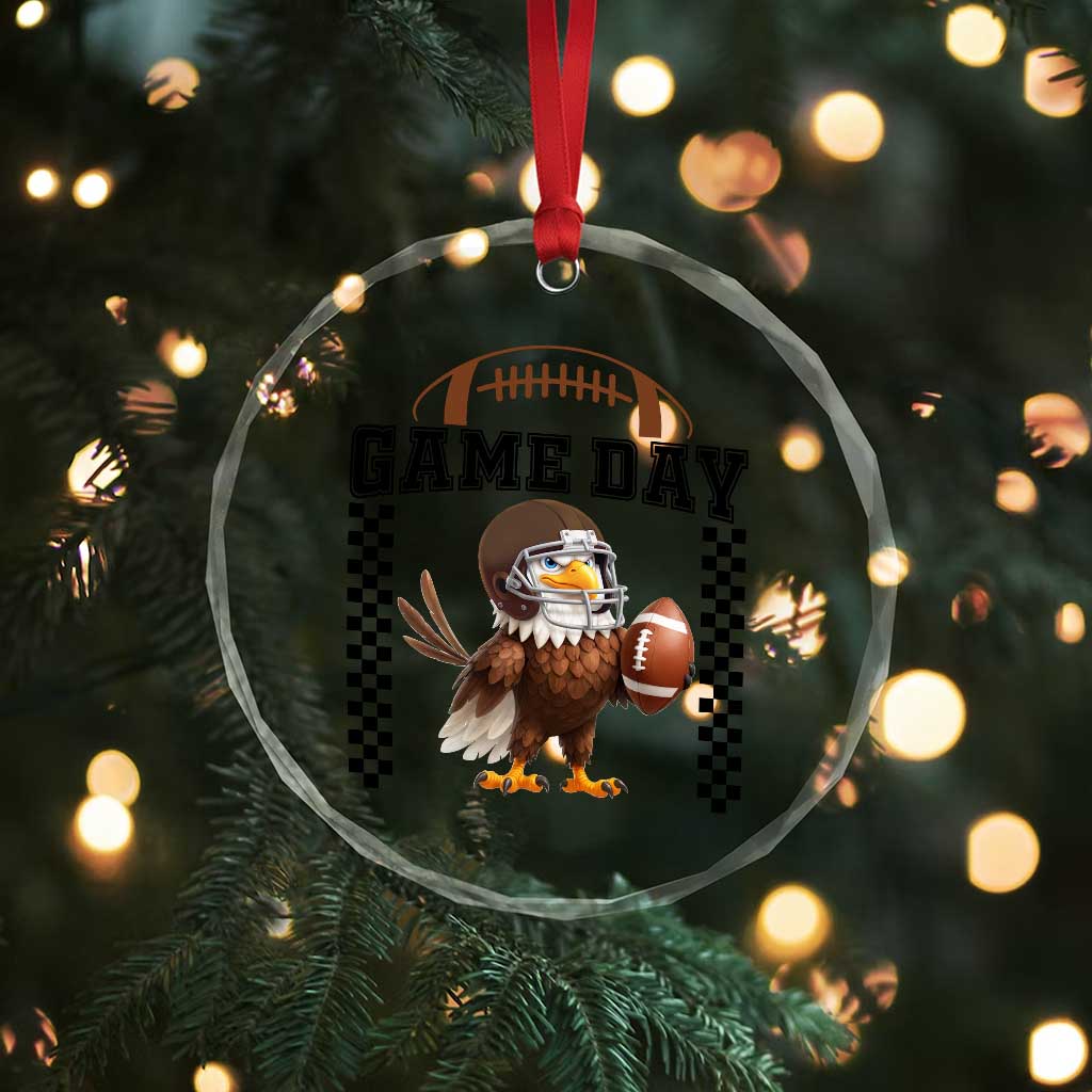 Eagle Football Crystal Glass Ornament Game Day Humor Gift - Wonder Print Shop