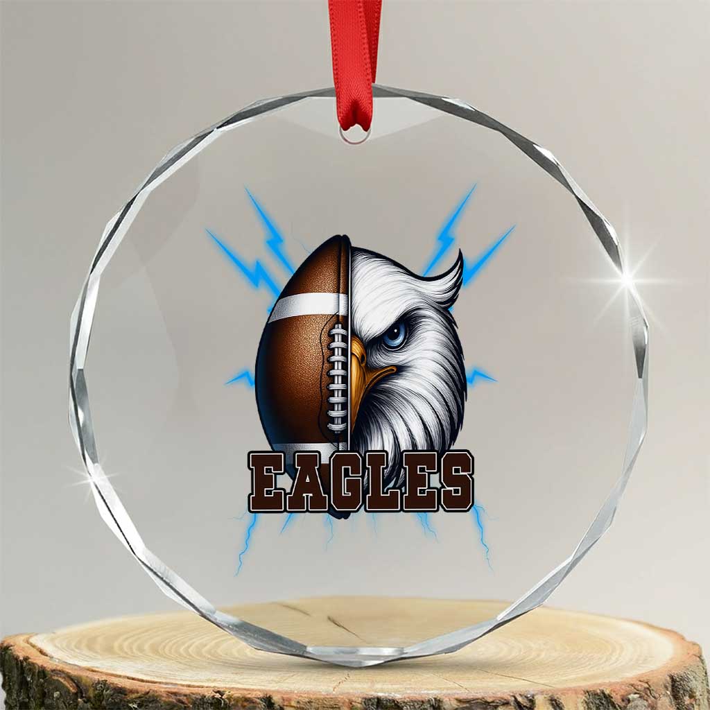 Eagle Football Power Crystal Glass Ornament Game Day Sports Fan Gift - Wonder Print Shop
