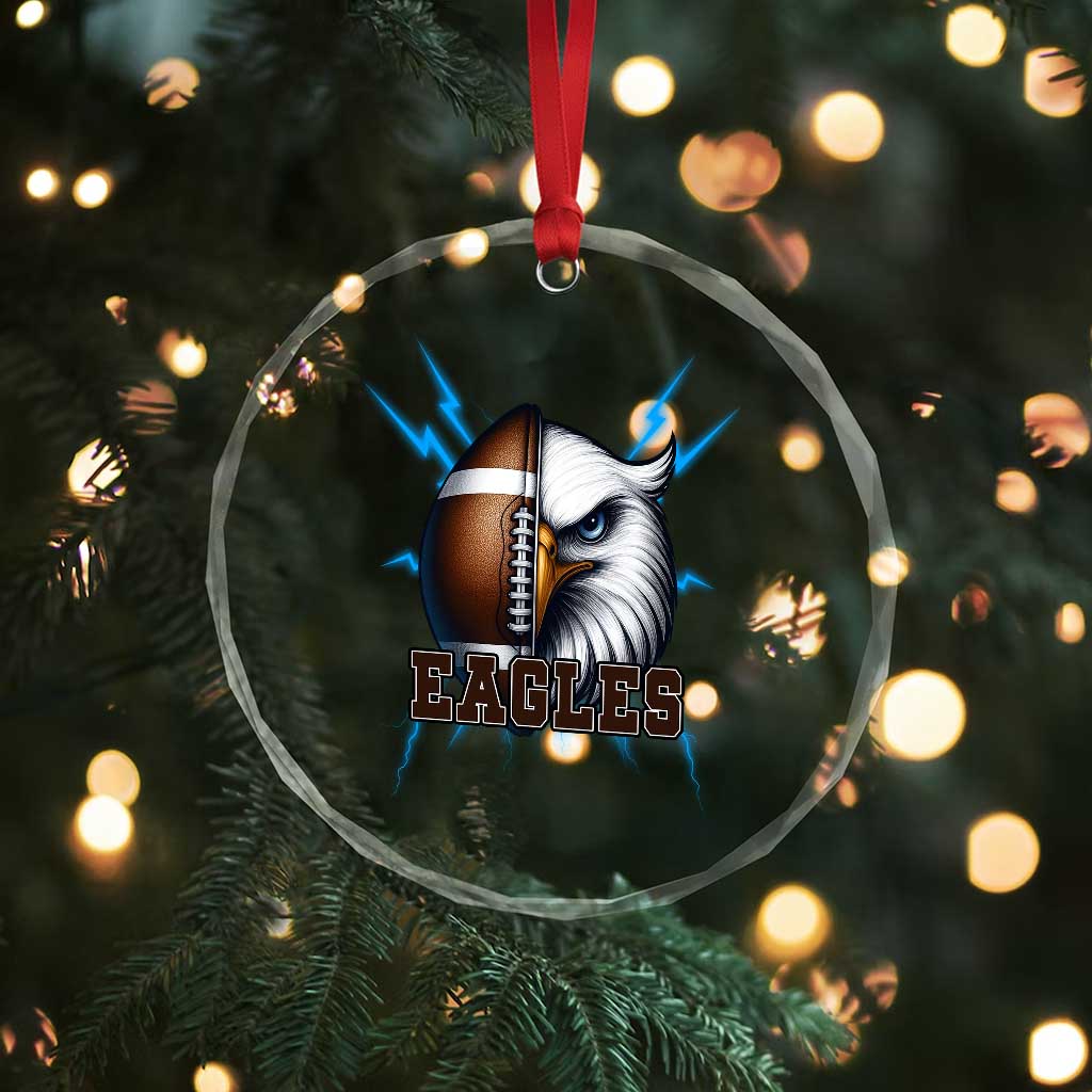 Eagle Football Power Crystal Glass Ornament Game Day Sports Fan Gift - Wonder Print Shop