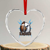 Eagle Football Power Heart Crystal Glass Ornament Game Day Sports Fan Gift - Wonder Print Shop