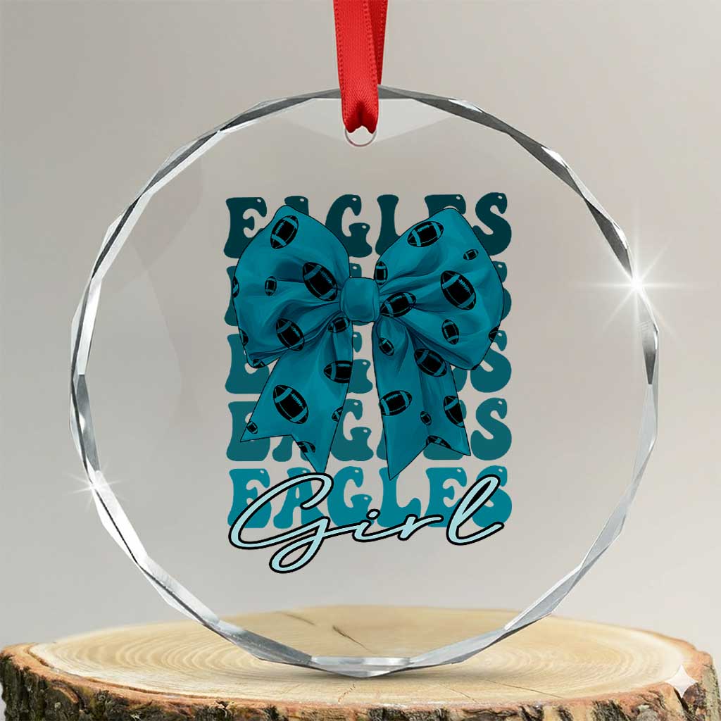 Eagle Girls Crystal Glass Ornament Midnight Green Coquette Bow Retro Vintage TS02
