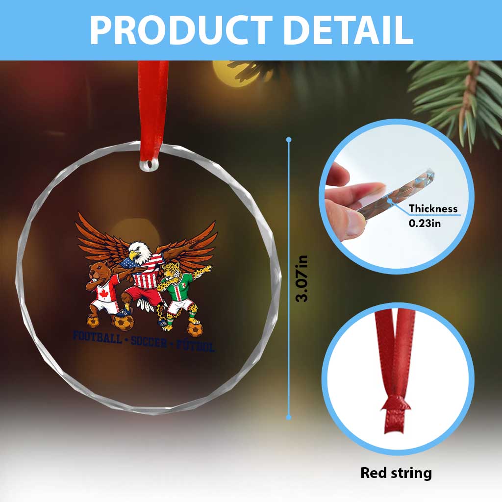 Eagle Jaguar Beaver 2026 Football Crystal Glass Ornament Supporters Gift Idea