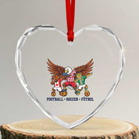 Eagle Jaguar Beaver 2026 Football Heart Crystal Glass Ornament Supporters Gift Idea