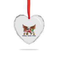 Eagle Jaguar Beaver 2026 Football Heart Crystal Glass Ornament Supporters Gift Idea