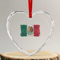 Eagle Mexican Flag Heart Crystal Glass Ornament Aztecs Mexico Heritage Roots - Wonder Print Shop