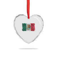 Eagle Mexican Flag Heart Crystal Glass Ornament Aztecs Mexico Heritage Roots - Wonder Print Shop