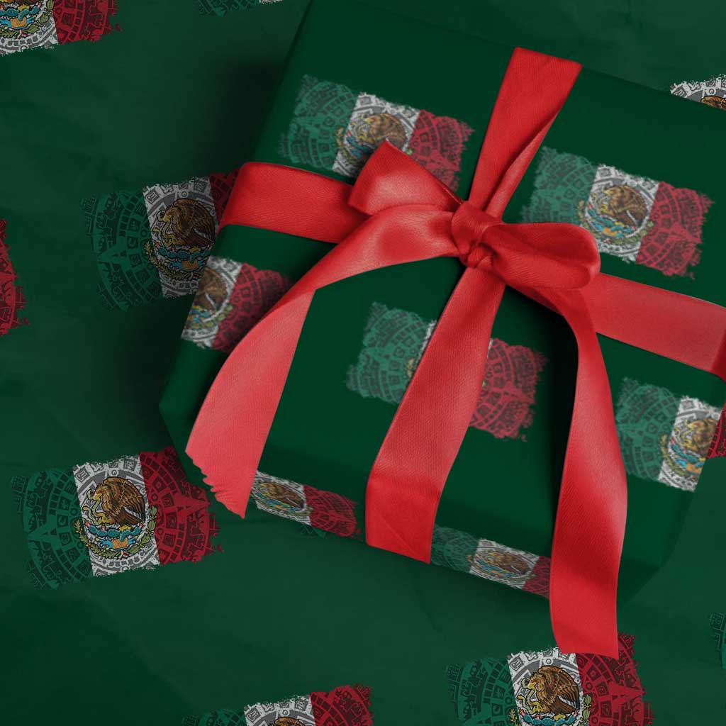 Eagle Mexican Flag Wrapping Paper Roll Aztecs Mexico Heritage Roots - Wonder Print Shop