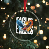 Eagles Football Crystal Glass Ornament Patriotic Eagle American Flag Gift - Wonder Print Shop