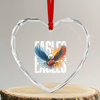 Eagles Football Heart Crystal Glass Ornament Patriotic Eagle American Flag Gift - Wonder Print Shop