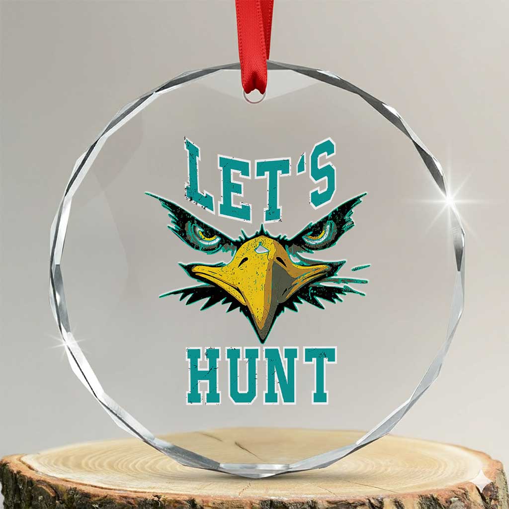 Eagles Inspirational Crystal Glass Ornament Green Birds Let's Hunt TS02