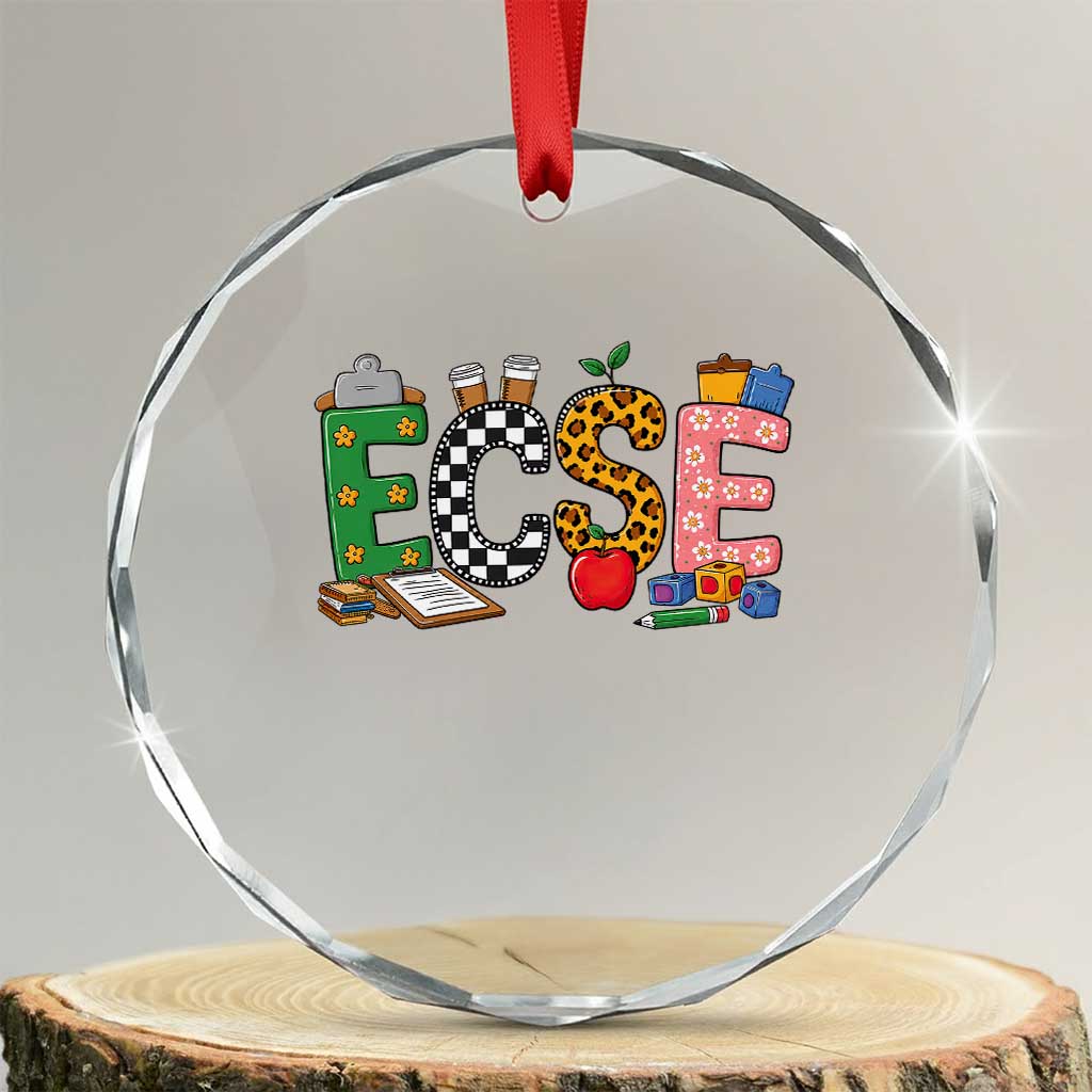 Early Childhood Special Education Teacher Crystal Glass Ornament ECSE Life